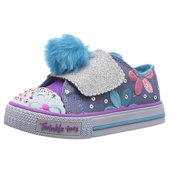 NWT Skechers Light Up Twinkle Toe Pom Daisy Shoes - Picture 2 of 9